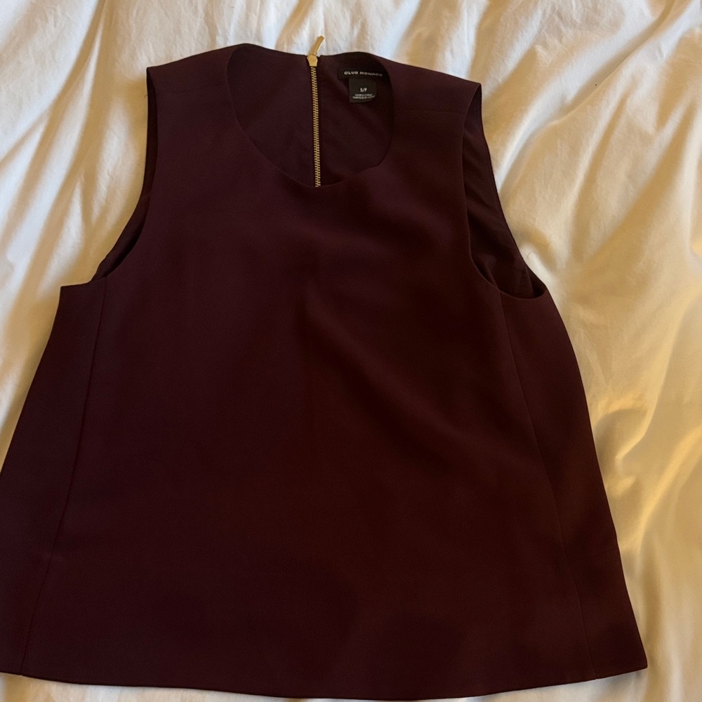 Club Monaco Rich Burgundy Sleeveless Blouse